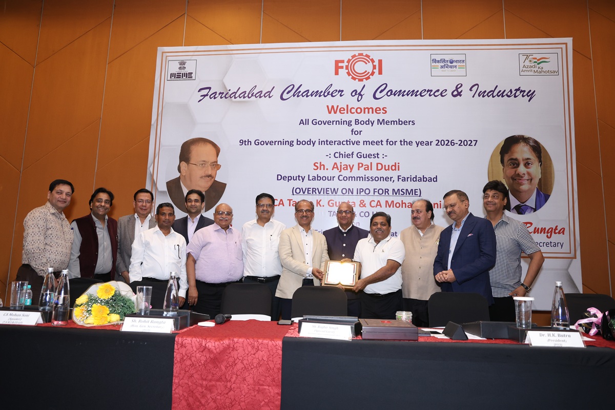 FCCI ninth governing body interactive meet for the (2026-2027) Chief Guest :- Sh. Ajay Pal Dudi (DLC) FBD Dated. 24th April, 2026 at Hotel Radisson Blu Faridabad.